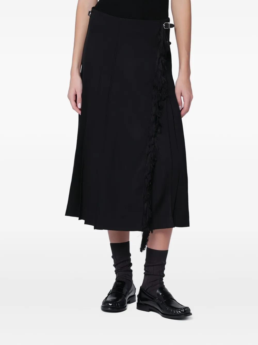 Durazzi Milano Adjustable-straps Midi Skirt In Black