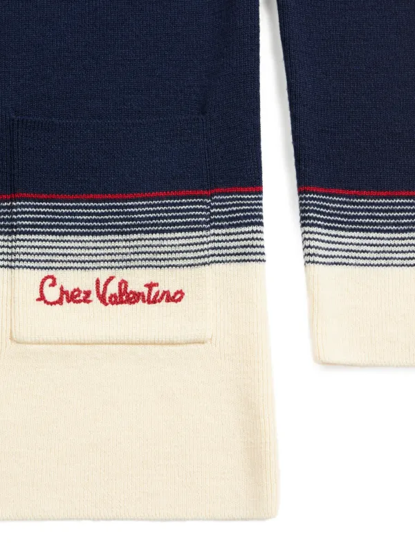 Valentino Garavani ストライプディテール カーディガン | ブルー