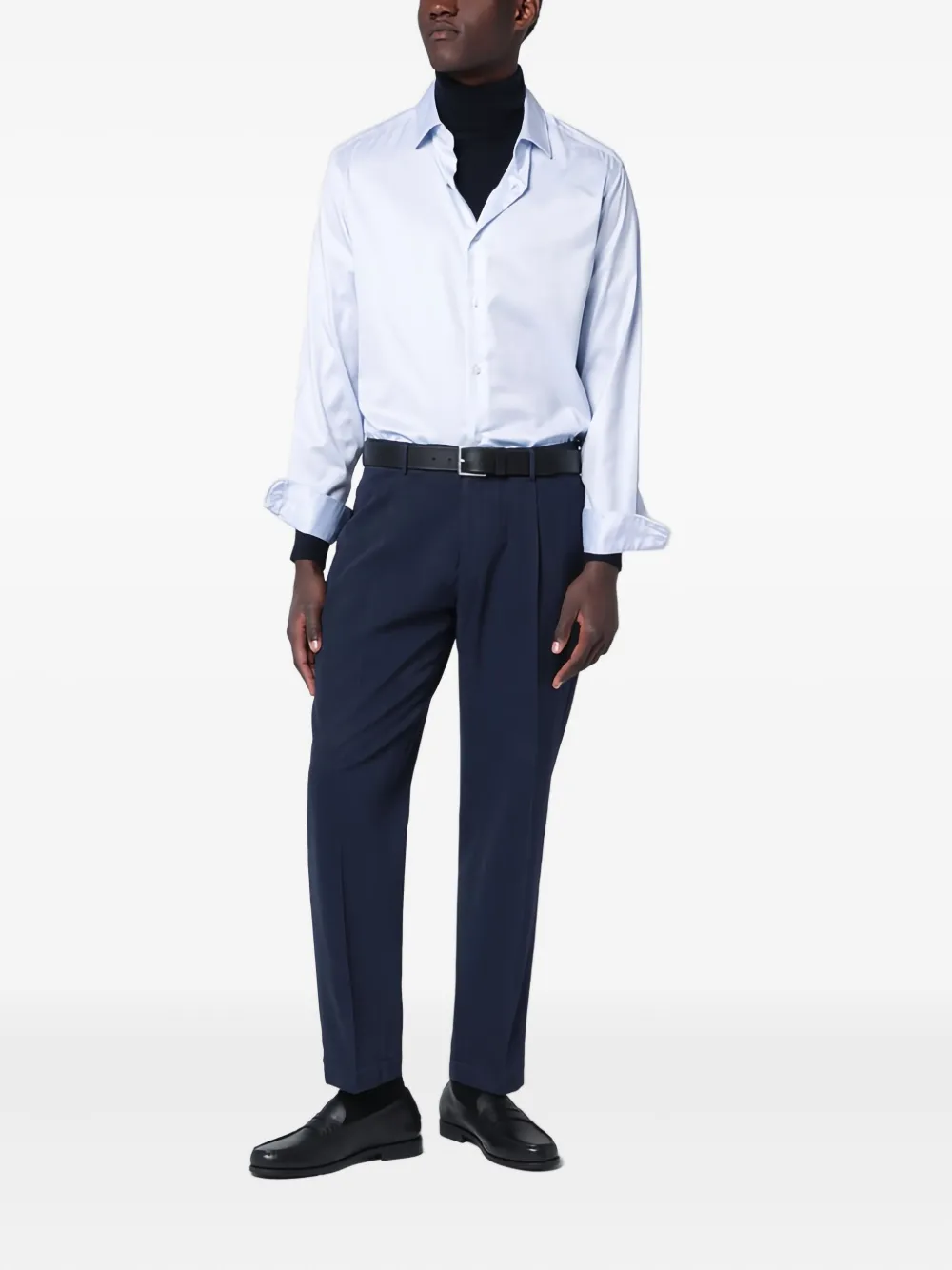 Santaniello Broek met geplooid detail - Blauw