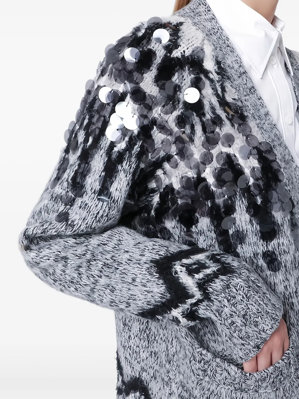 Roberto Collina Vest met pailletten patroon Grijs