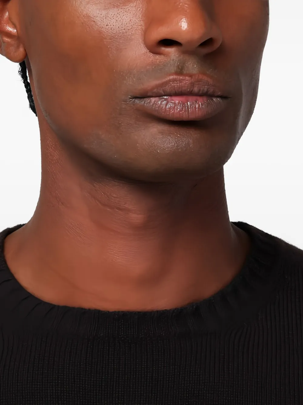 Drumohr Wollen trui met ronde hals Zwart