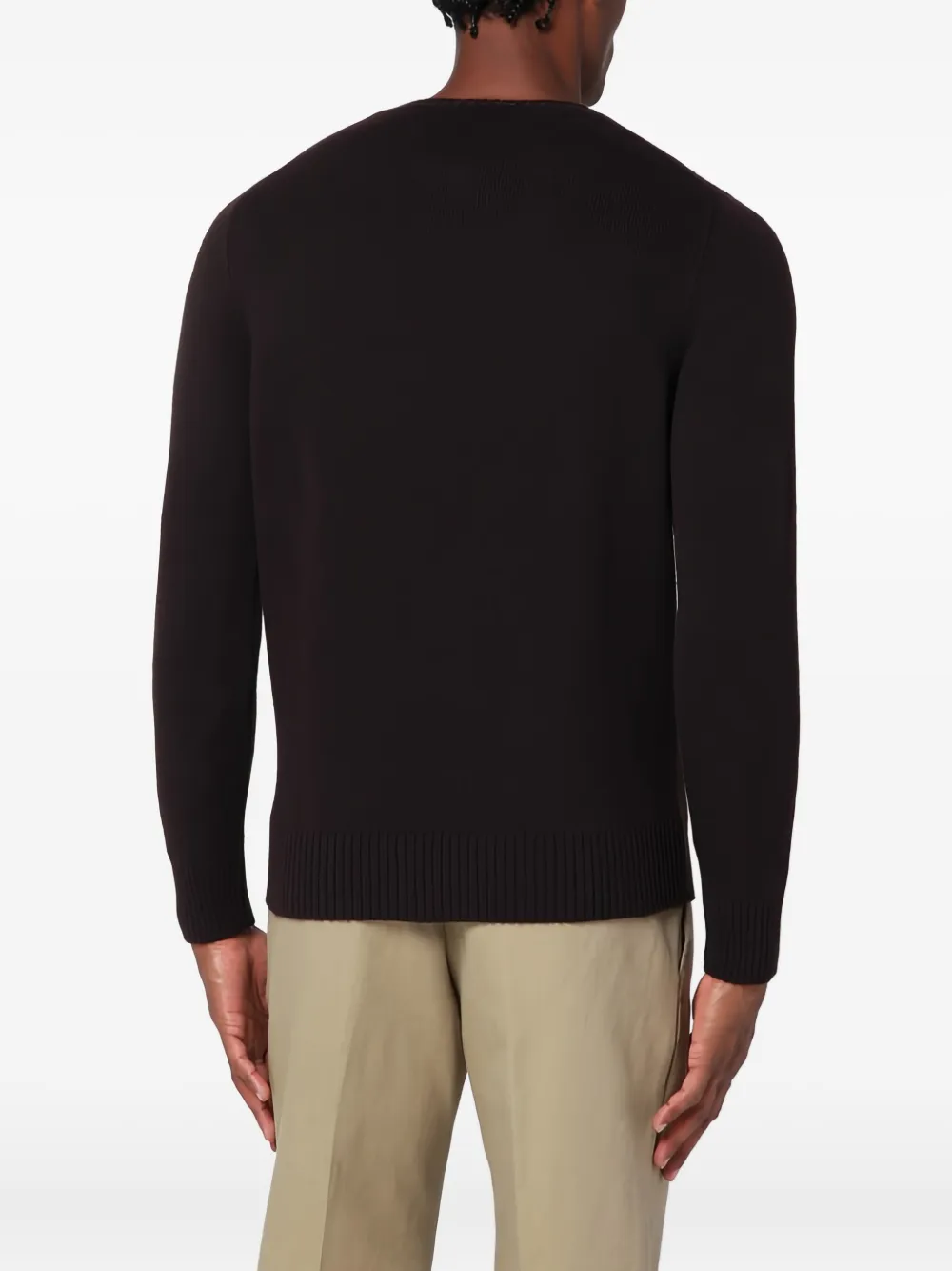 Drumohr Wollen trui met ronde hals Zwart