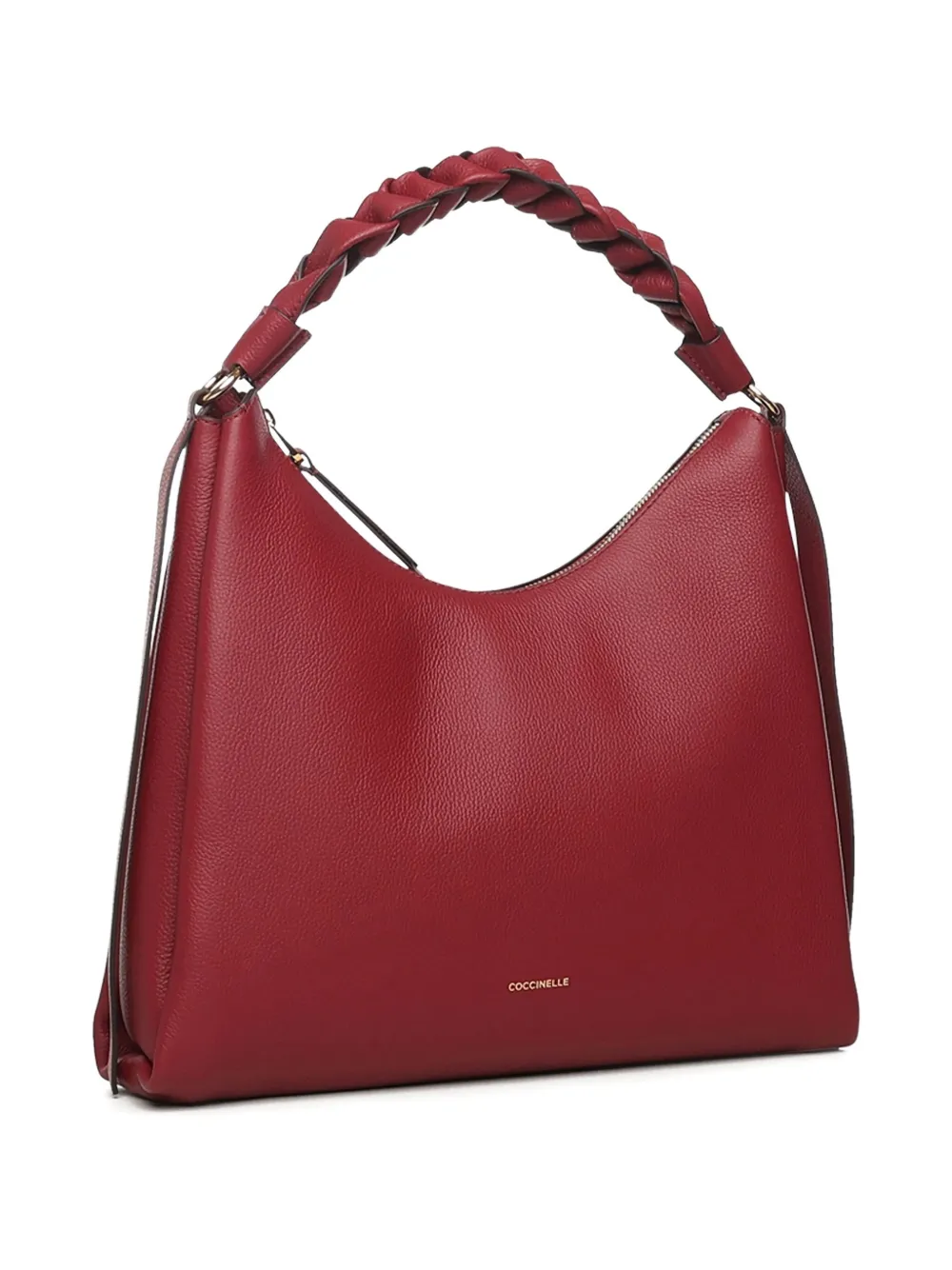 Coccinelle Bohemian shopper met gevlochten handgreep Rood