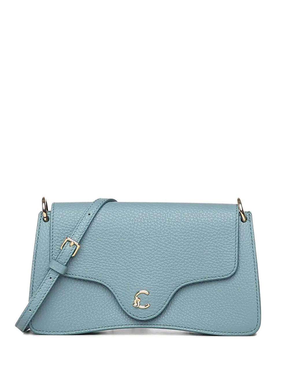 Coccinelle logo-embroidered shoulder bag - Blu