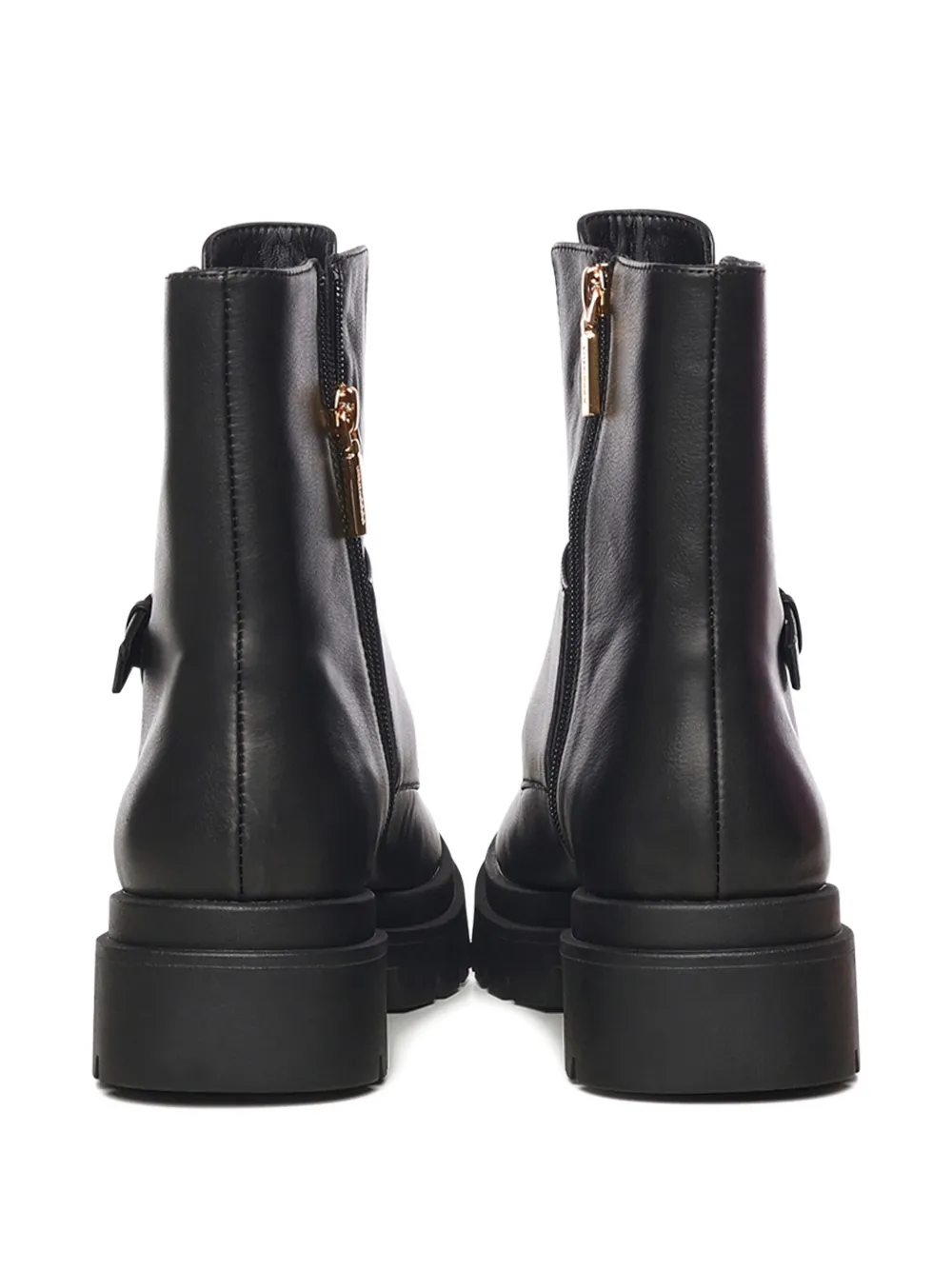 Coccinelle 35mm Buckle-strap Leather Boots In Black