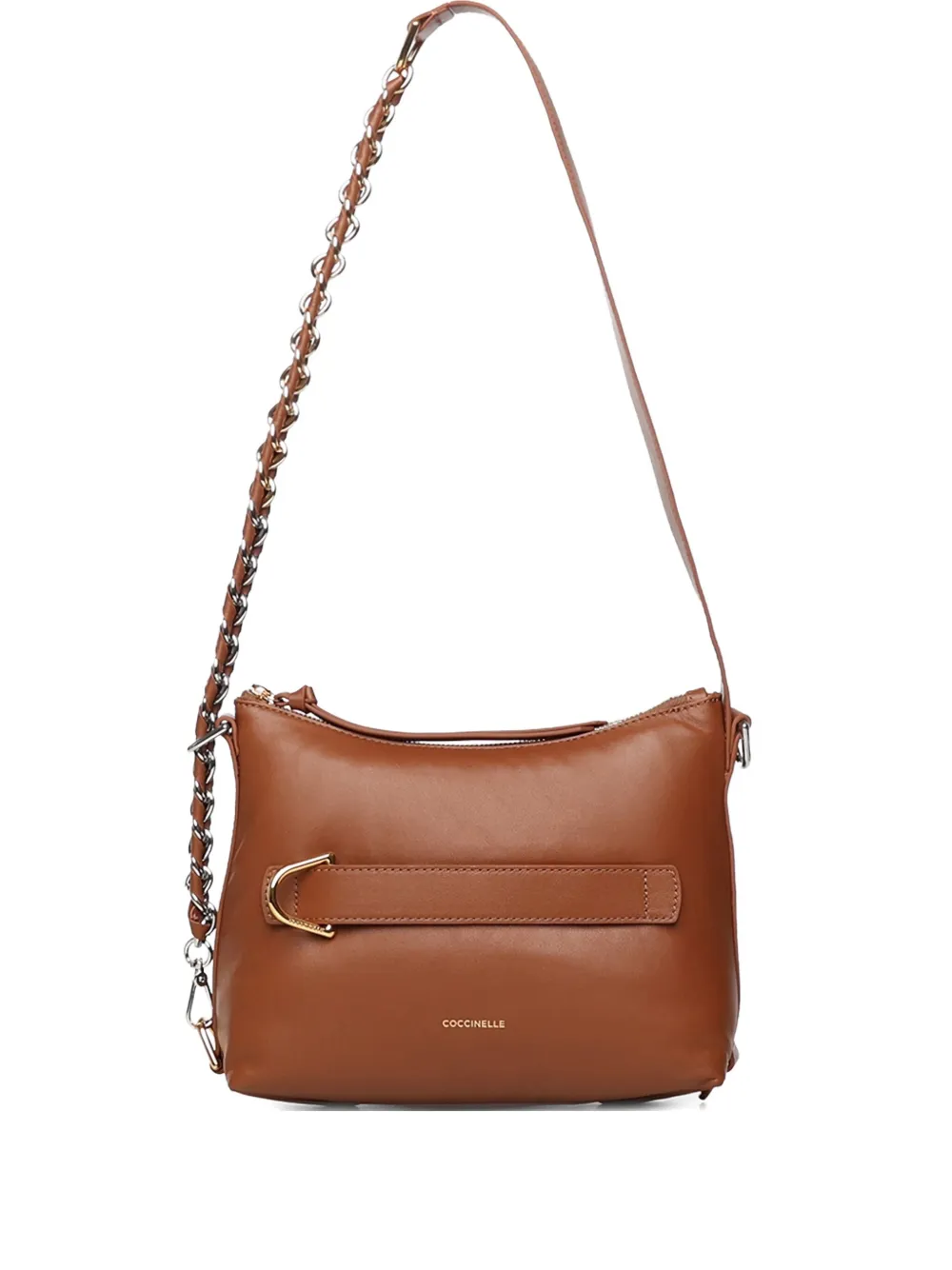Coccinelle Zip-up Shoulder Bag In Brown