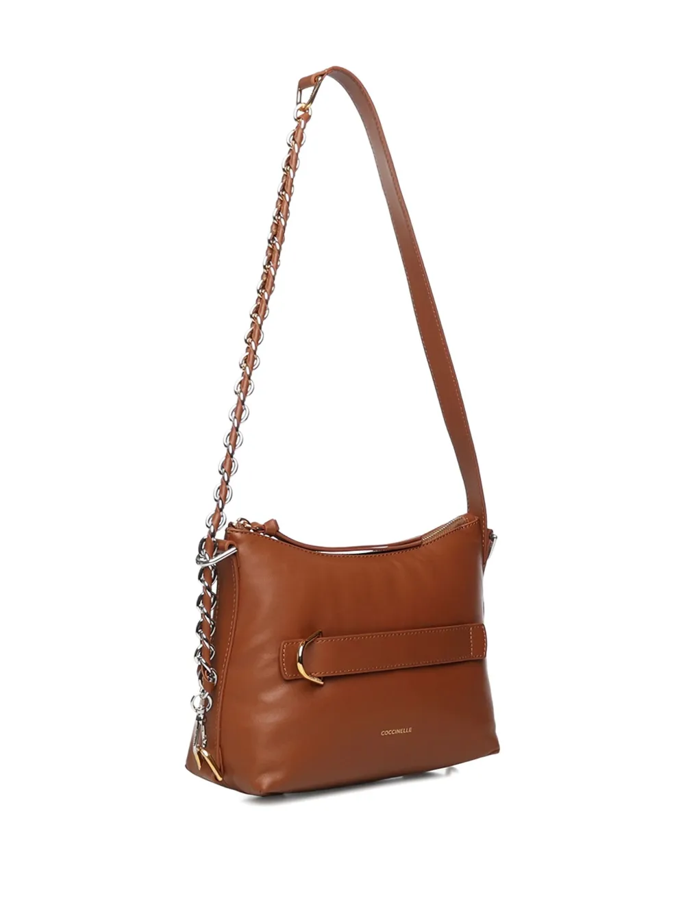 Coccinelle Zip-up Shoulder Bag In Brown