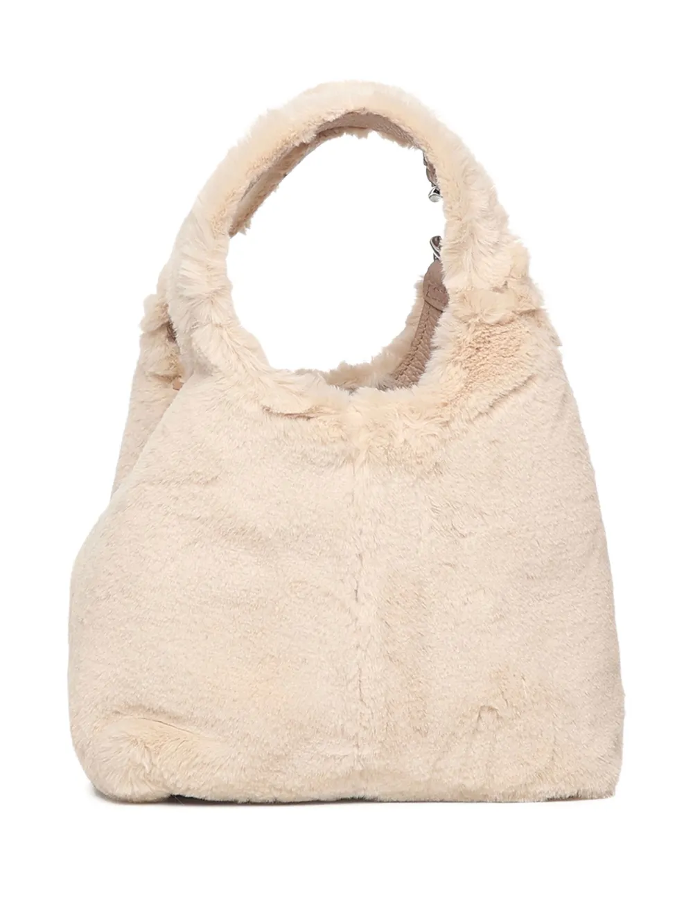 Coccinelle Fur Handle Shoulder Bag - Beige