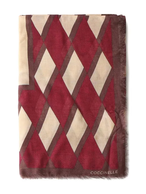Coccinelle geometric-pattern fringed scarf
