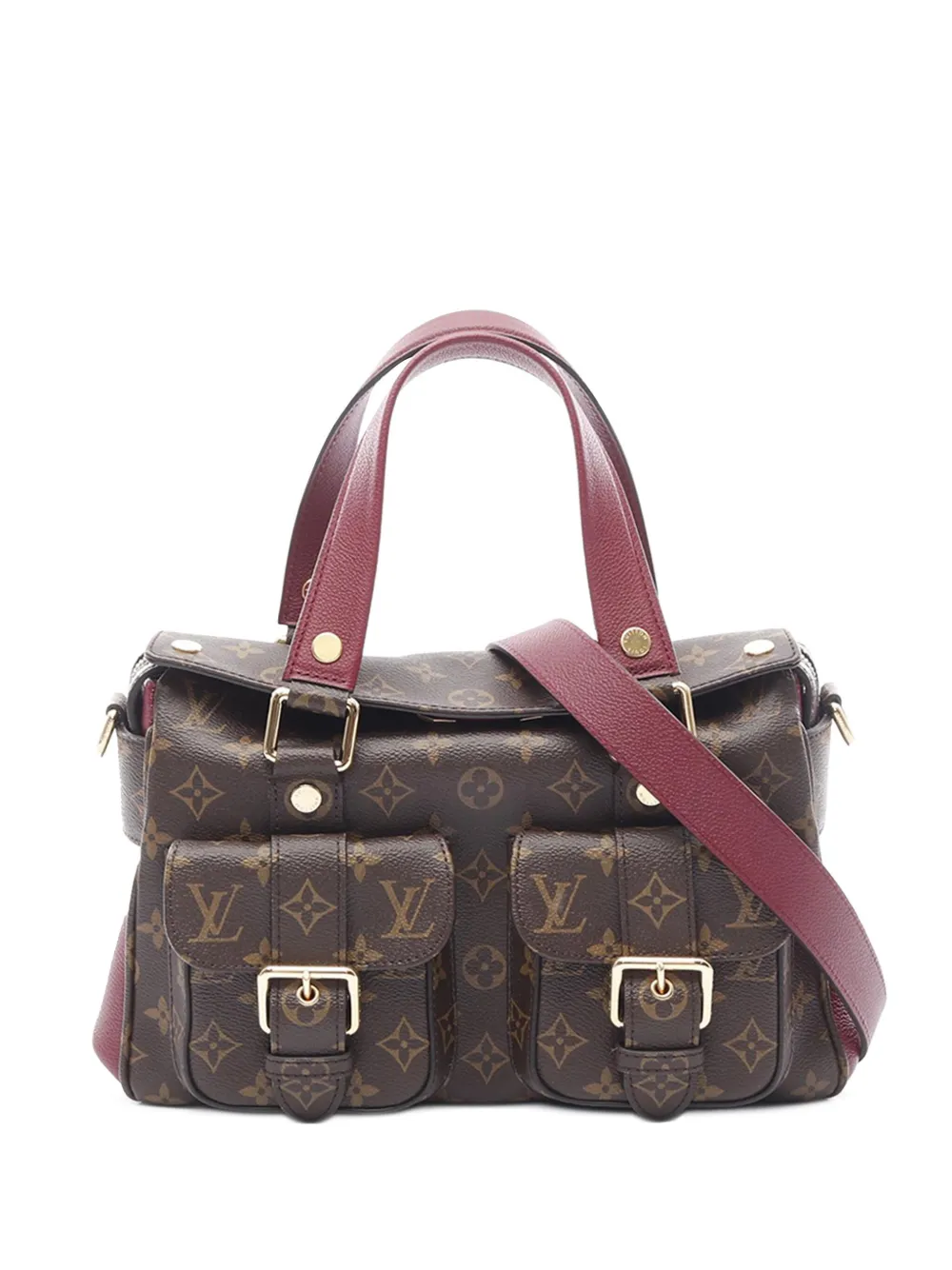 Pre-owned Louis Vuitton 2017 Monogram Manhattan Satchel In Brown