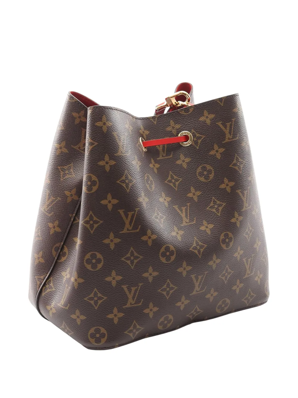 Pre-owned Louis Vuitton 2021-2025 Monogram Neonoe Mm Bucket Bag In Brown