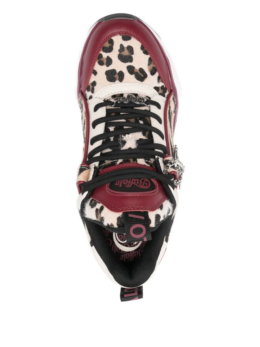 Buffalo Binary Glam Animal-print Sneakers In Red