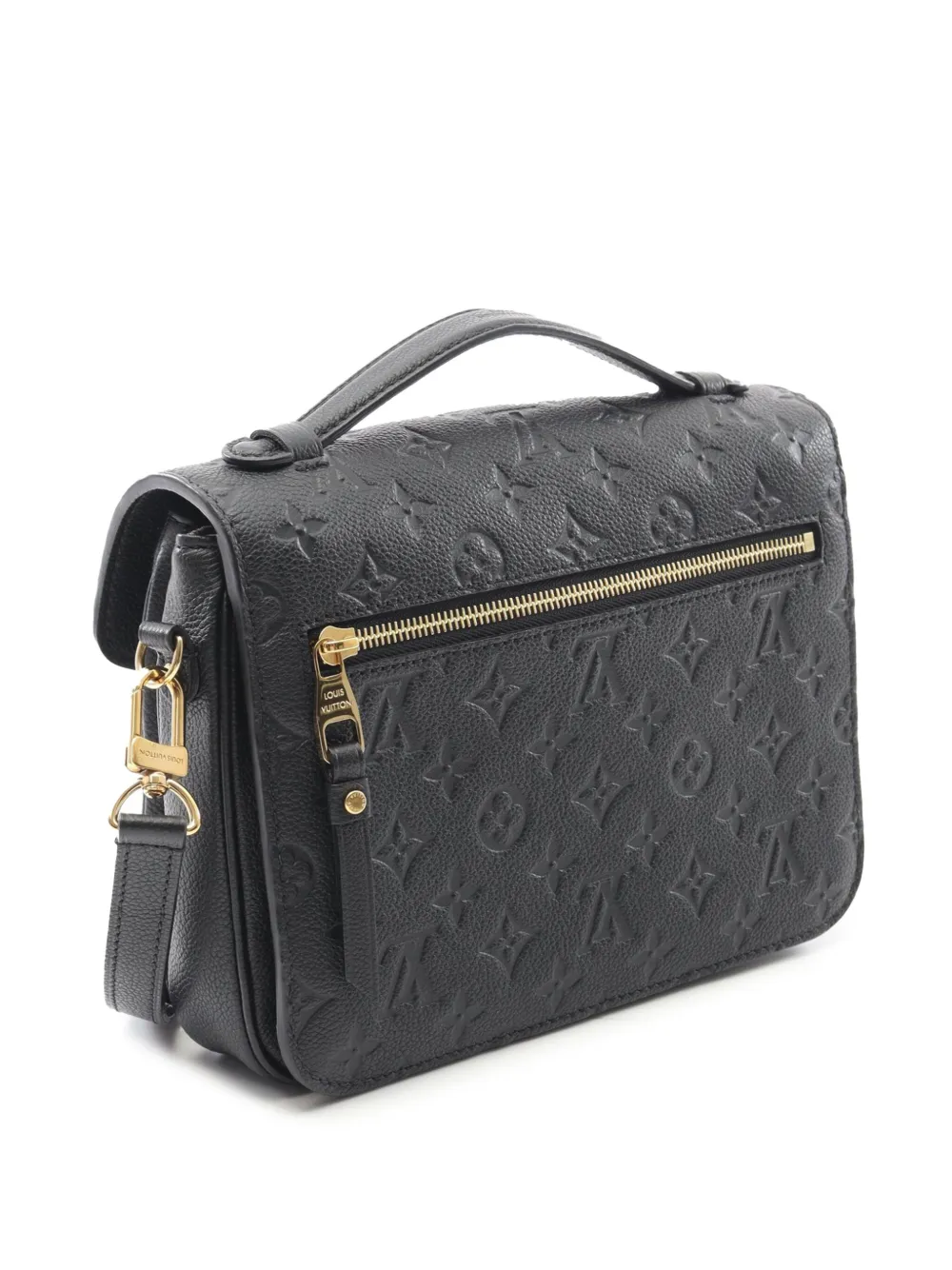 Pre-owned Louis Vuitton 2021-2025 Monogram Empreinte Pochette Metis Satchel In Black
