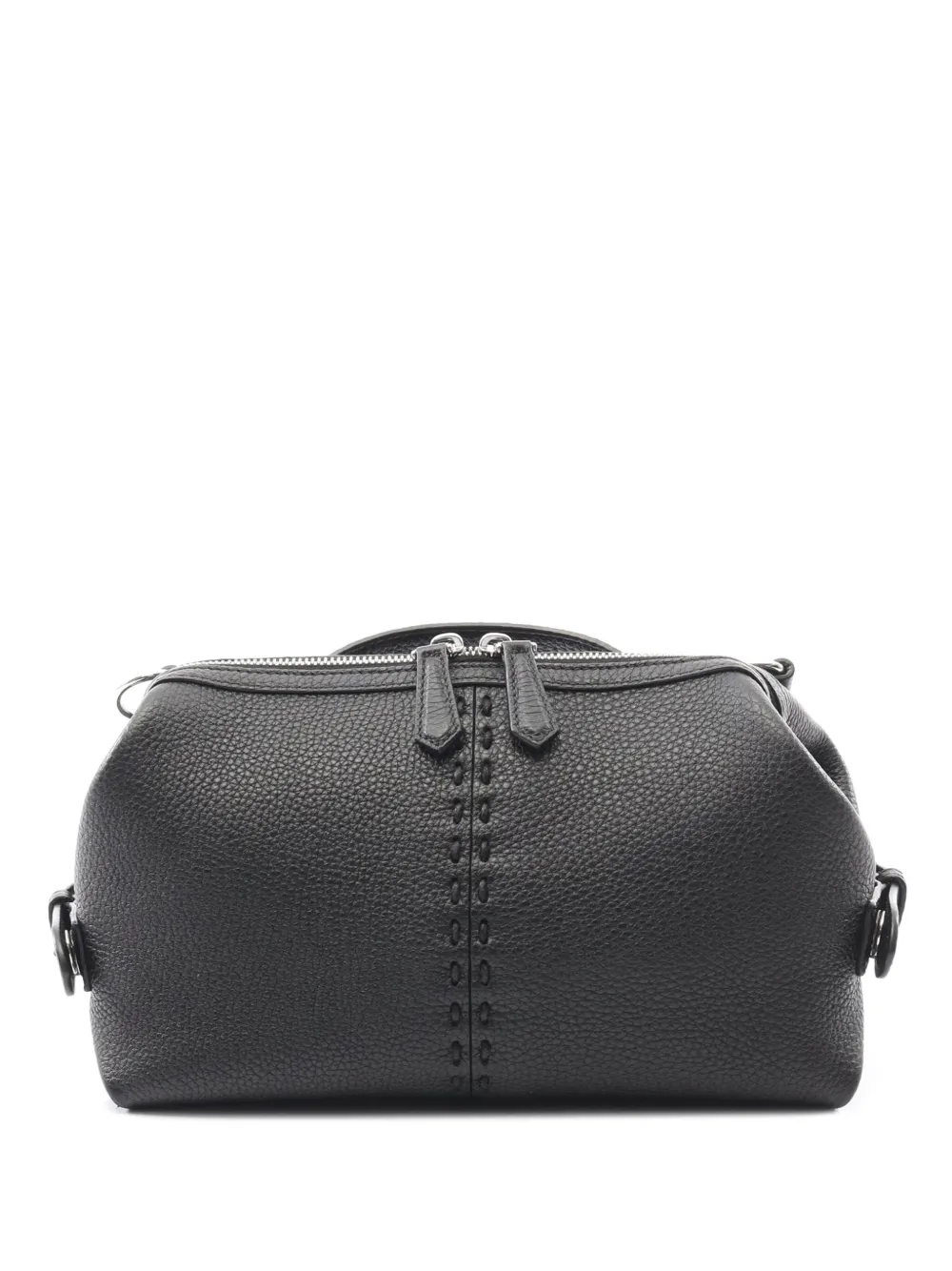 Pre-owned Fendi 2010-2025 Small Leather Selleria Siesta Satchel In Black