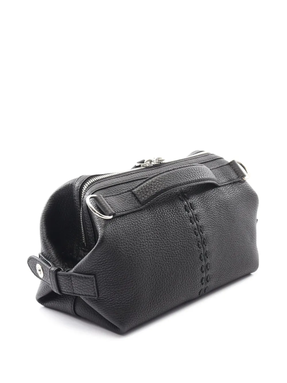 Pre-owned Fendi 2010-2025 Small Leather Selleria Siesta Satchel In Black