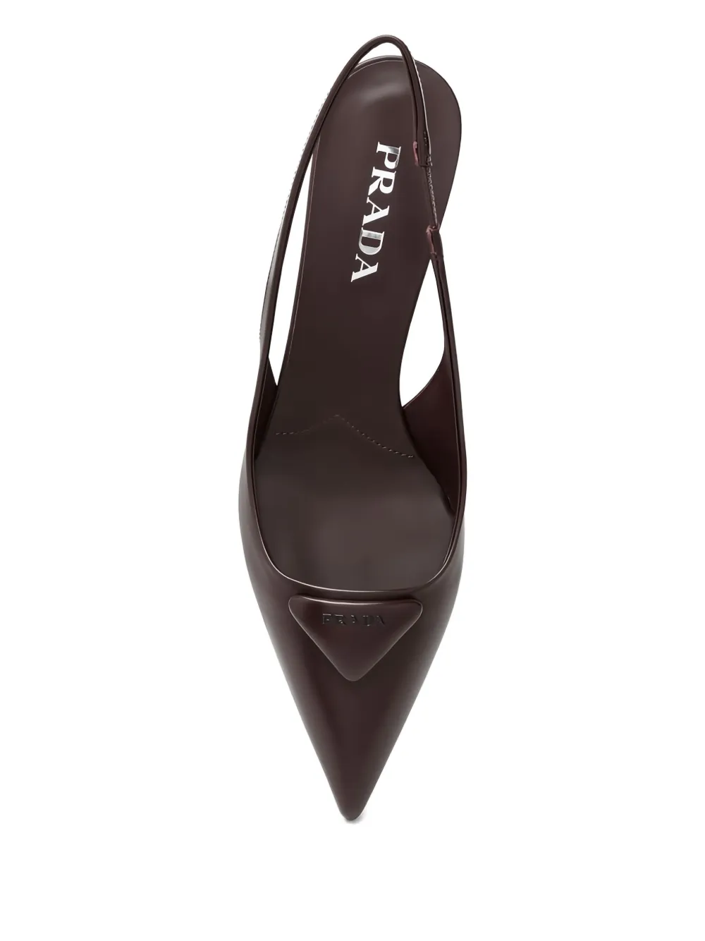 Prada 55mm Leather Slingback Pump In Burgundy
