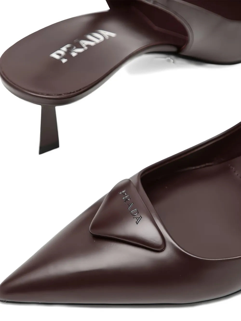 Prada 55mm Leather Slingback Pump In Burgundy