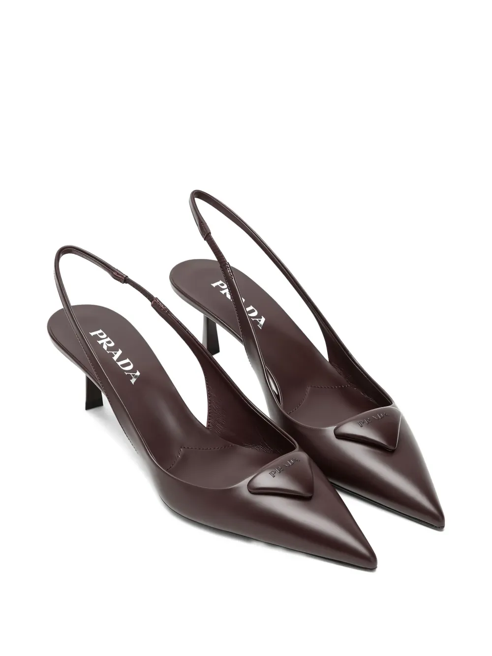 Prada 55mm Leather Slingback Pump In Burgundy