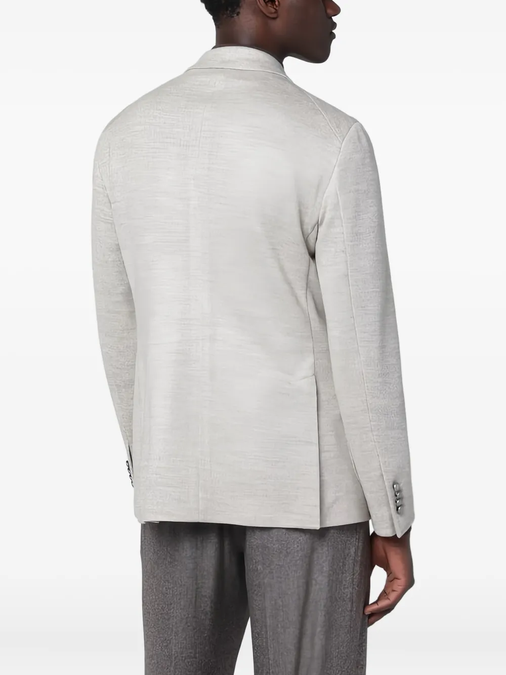 Tagliatore Beige Double-breasted Wool-blend Jacket In Gray