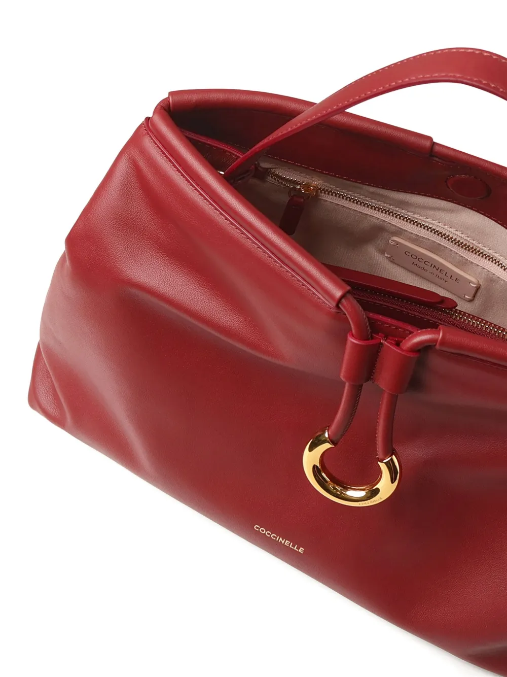 Coccinelle Tubular Knot Leather Tote Bag In Pattern