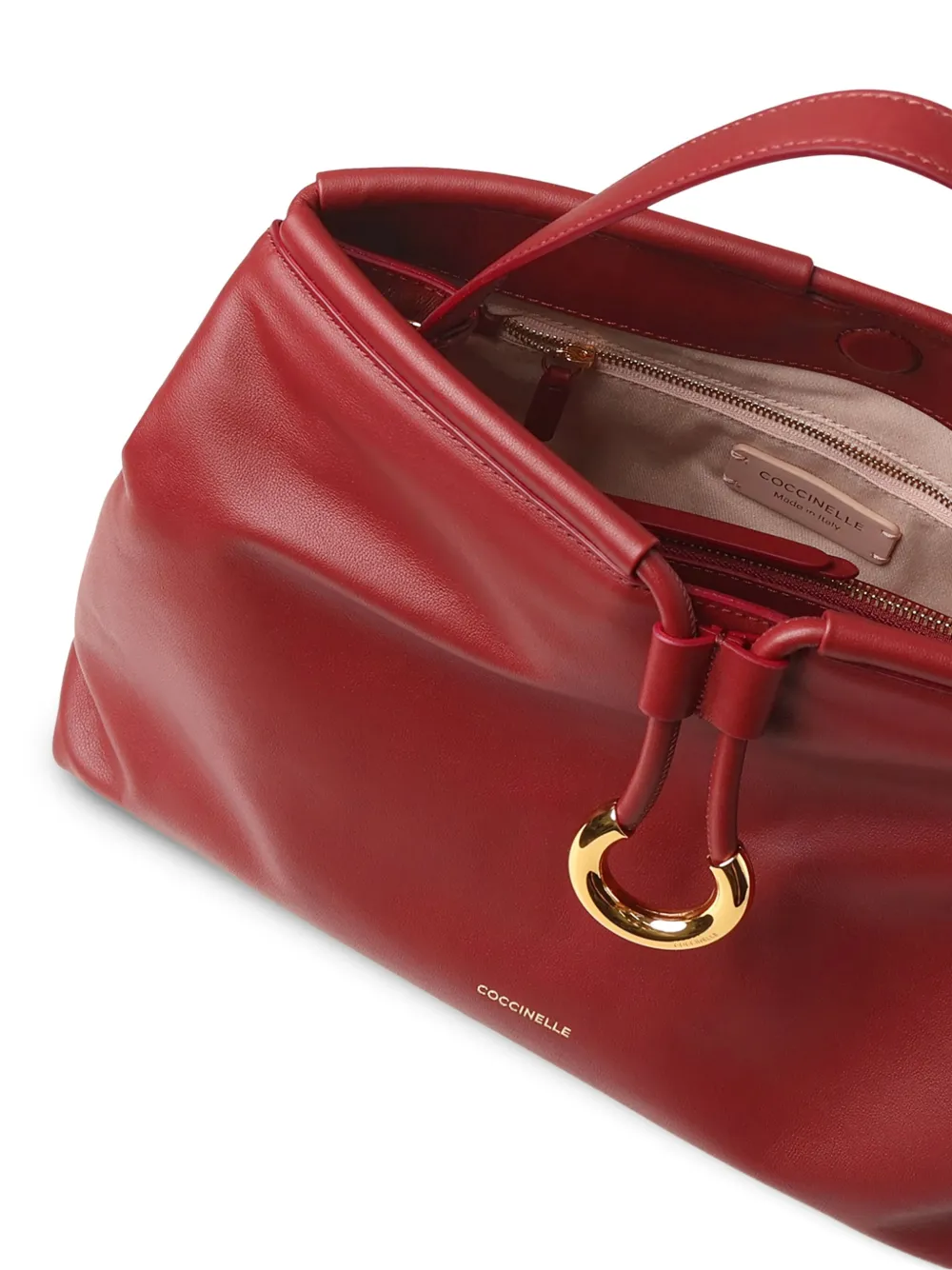Coccinelle Tubular geknoopte leren shopper Rood