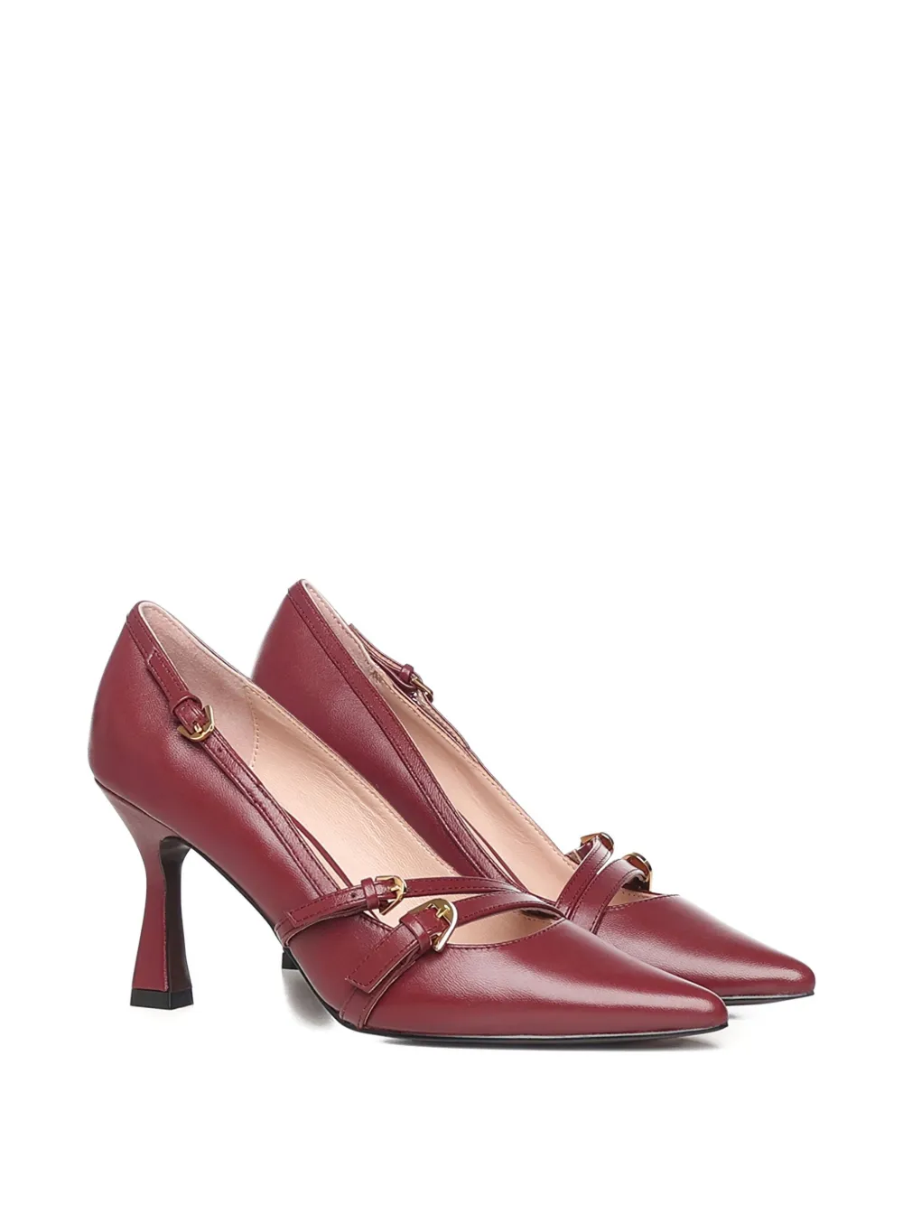Coccinelle 85mm Fernanda Buckle Strap Pumps In Red