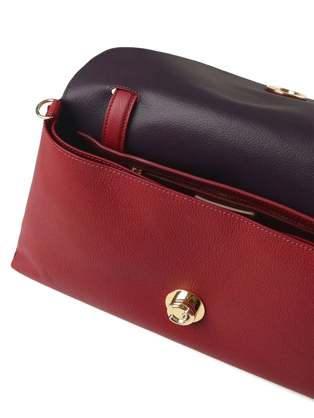 Coccinelle Nikla leren schoudertas met draaislot Rood