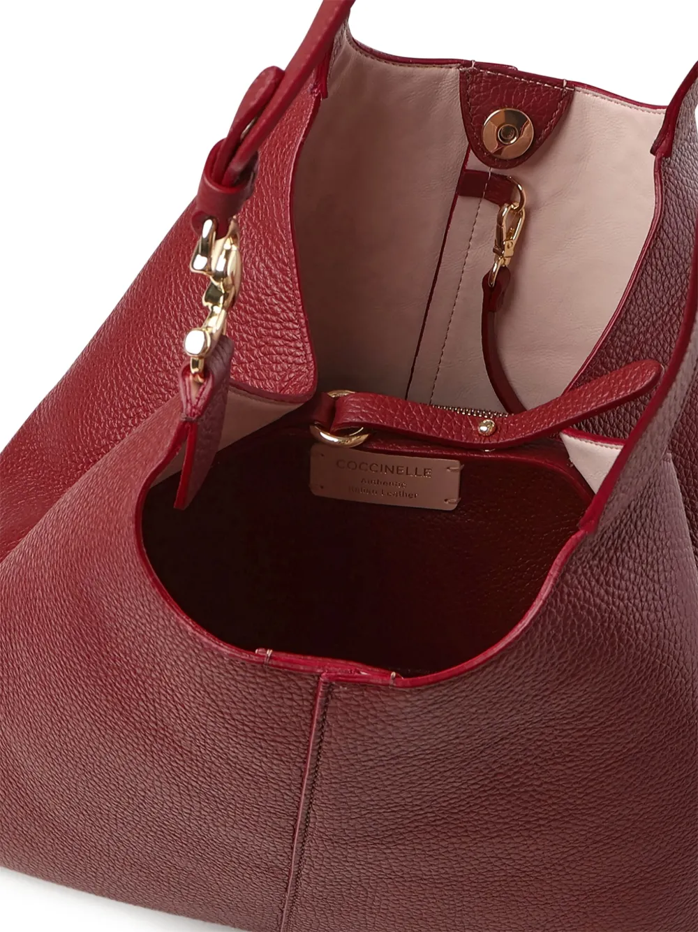 Coccinelle Shopper met ringdetail Rood
