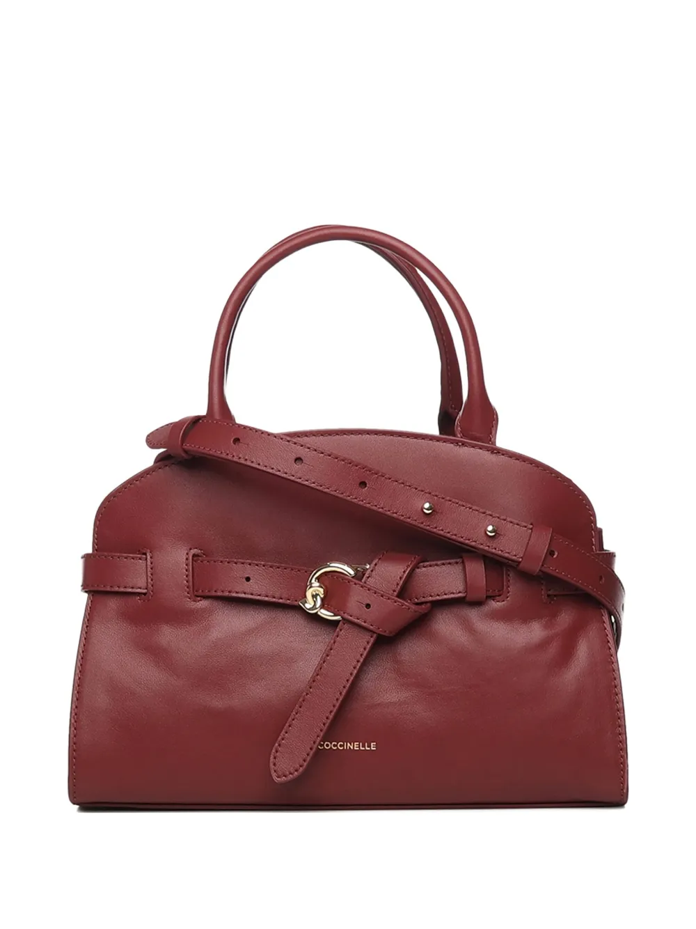 Coccinelle Buckle Strap Shoulder Bag In Red