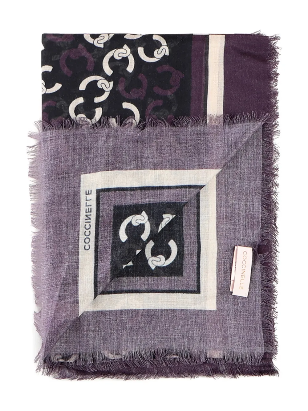 Coccinelle fringed patterned scarf | Image 2