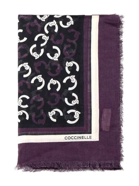 Coccinelle fringed patterned scarf