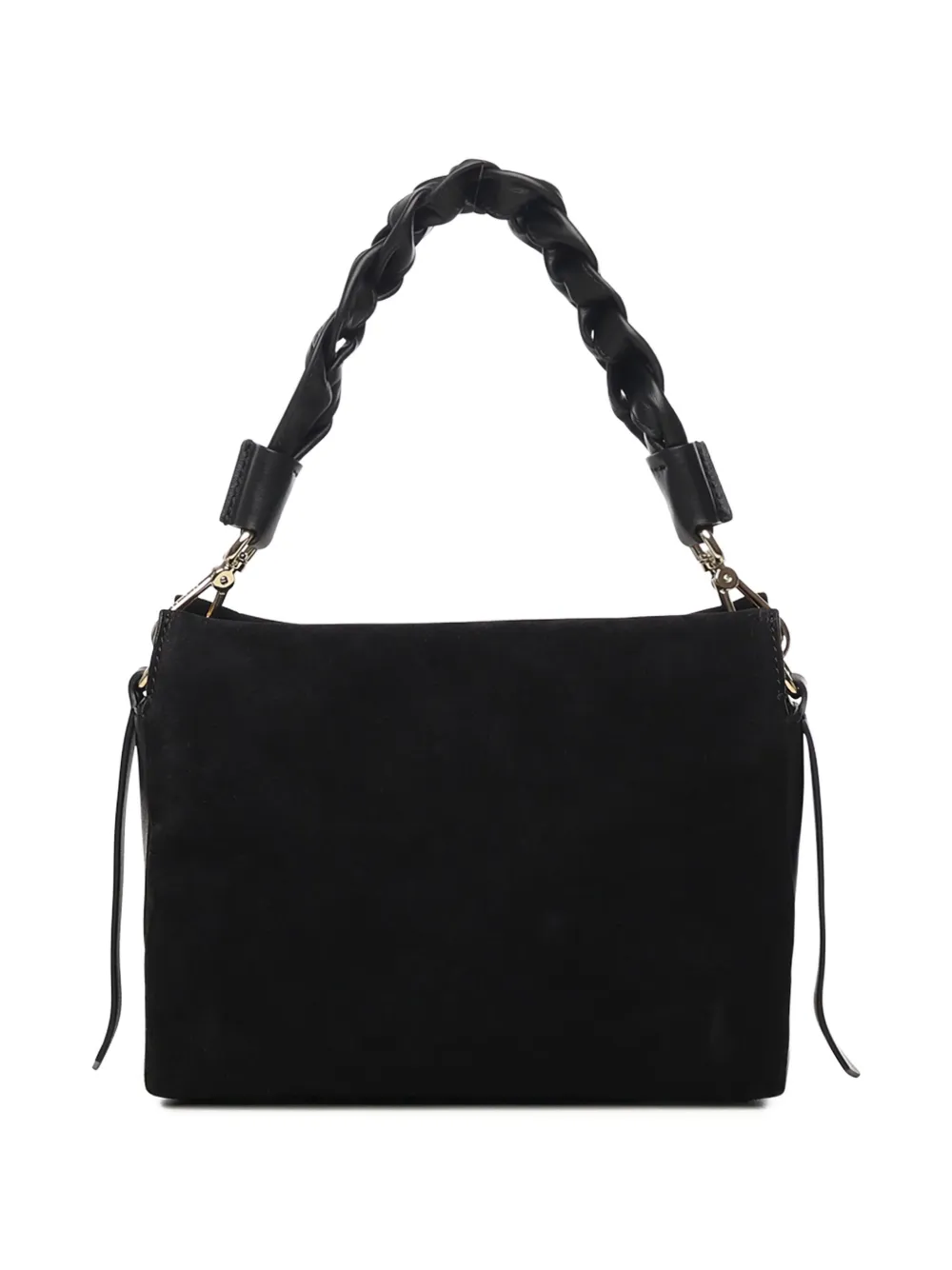 Coccinelle braided handle panelled tote bag - Zwart