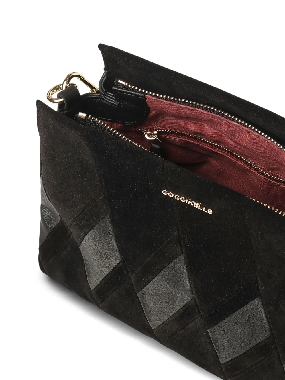 Coccinelle Shopper met gevlochten handgreep en vlakken Zwart