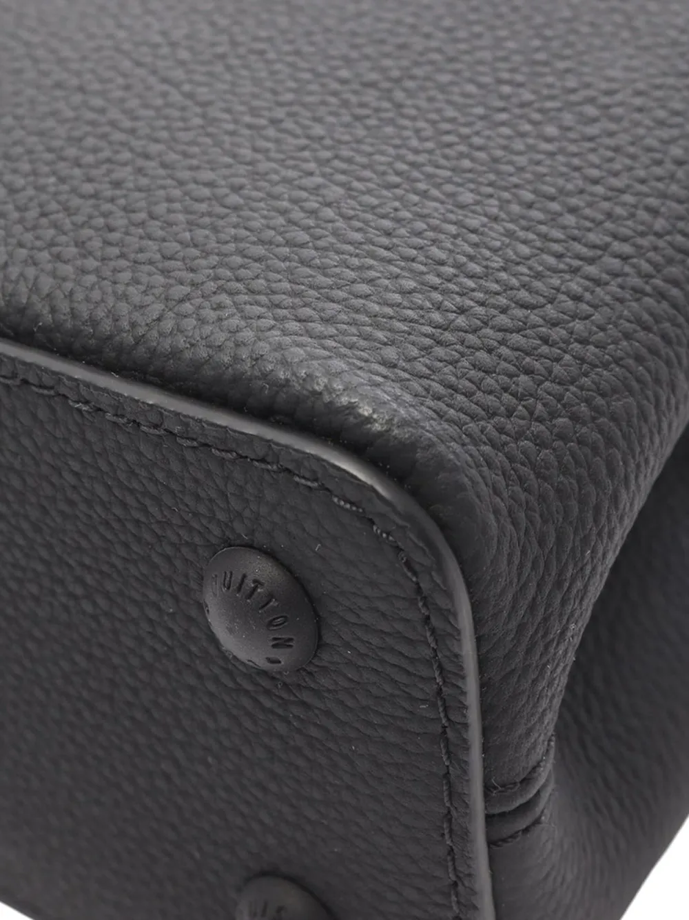 Pre-owned Louis Vuitton 2021-2025 Taurillon Mini Capucines East West Satchel In Black