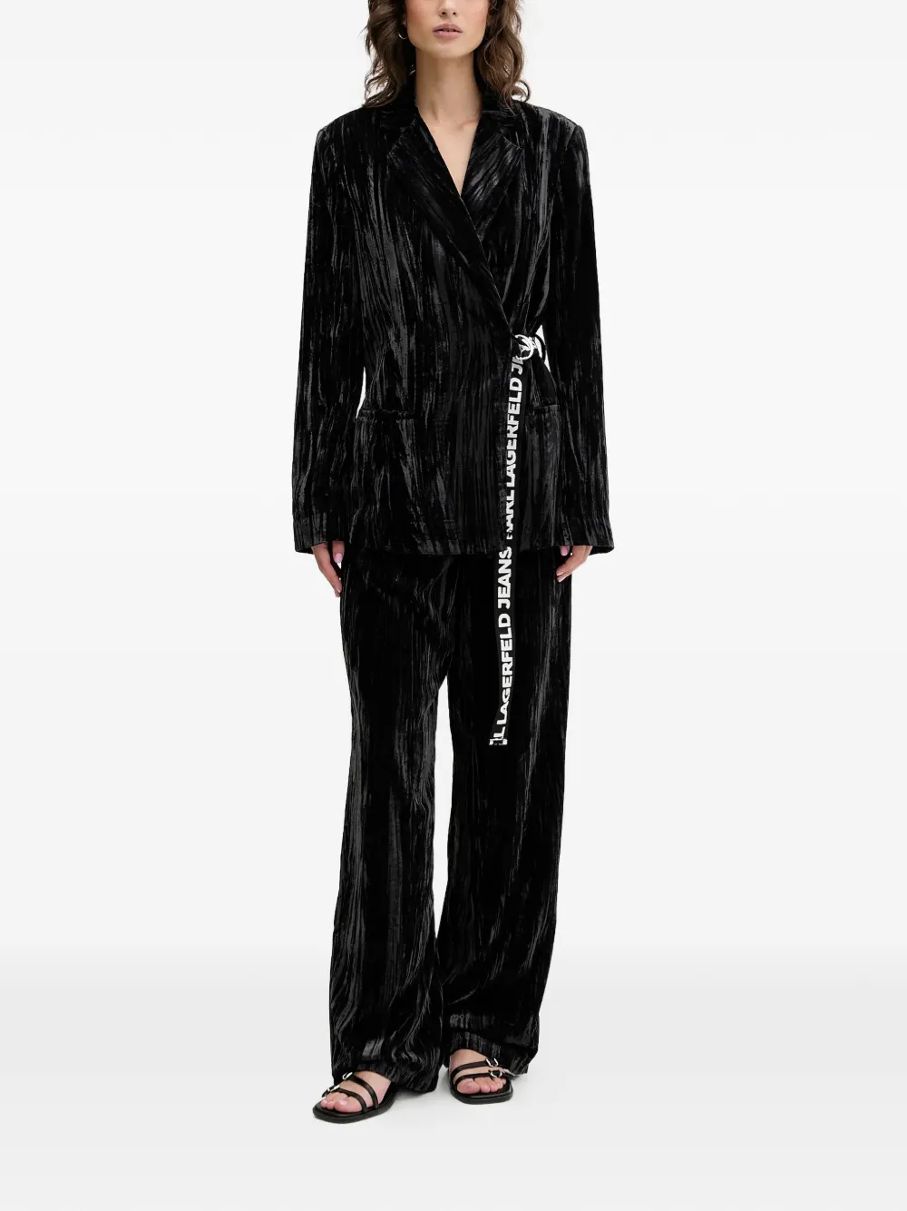  Karl Lagerfeld Jeans Belted Blazer - Black 