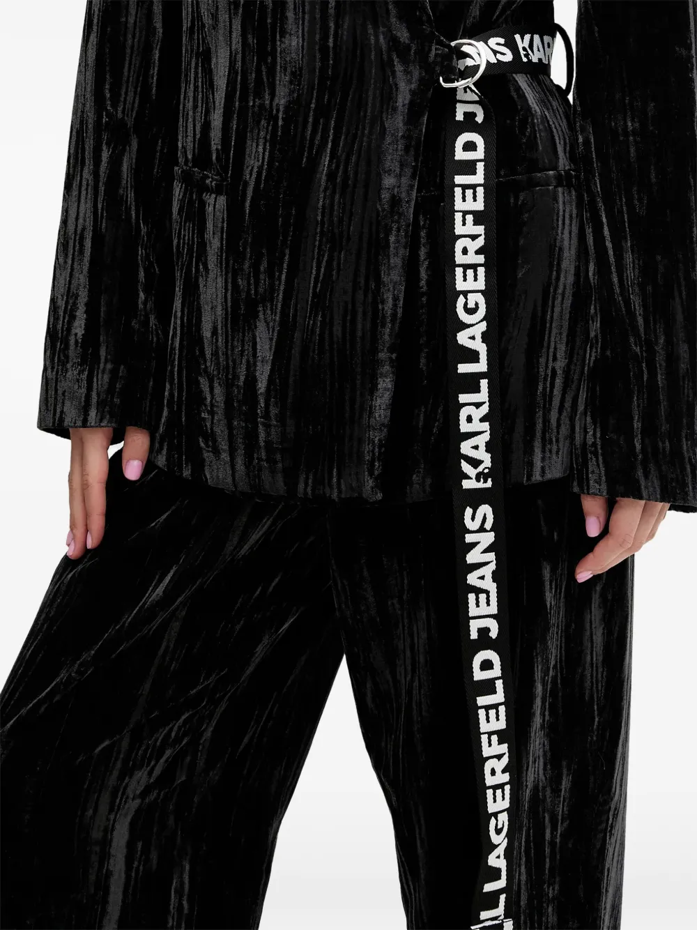 Karl Lagerfeld Jeans Blazer met ceintuur Zwart