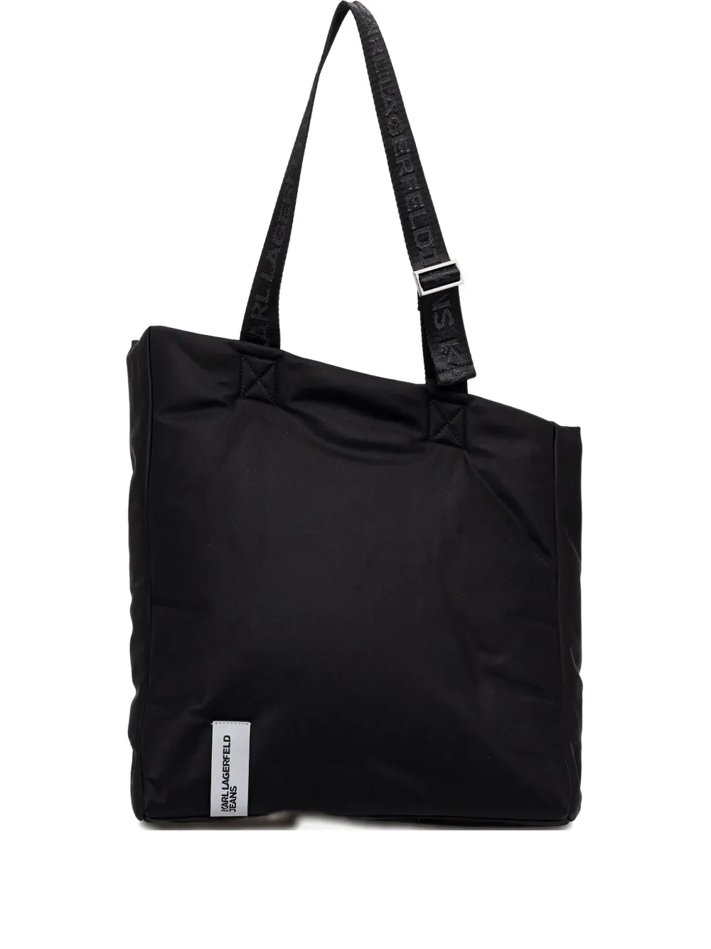 Karl Lagerfeld Jeans Logo-strap Tote Bag In Black