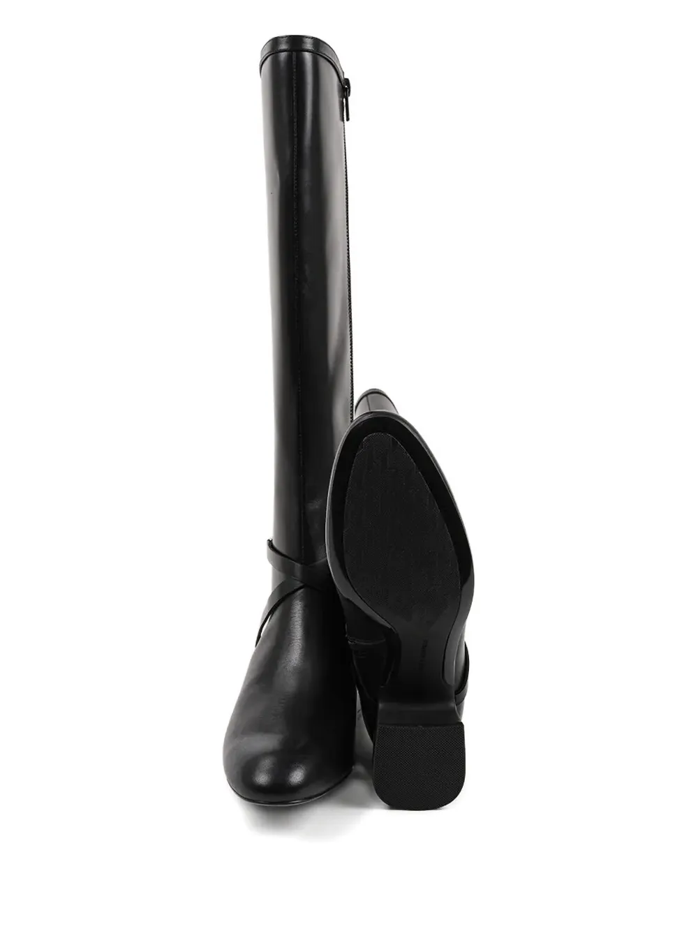 Karl Lagerfeld Bonnie Logo-strap Boots In Black