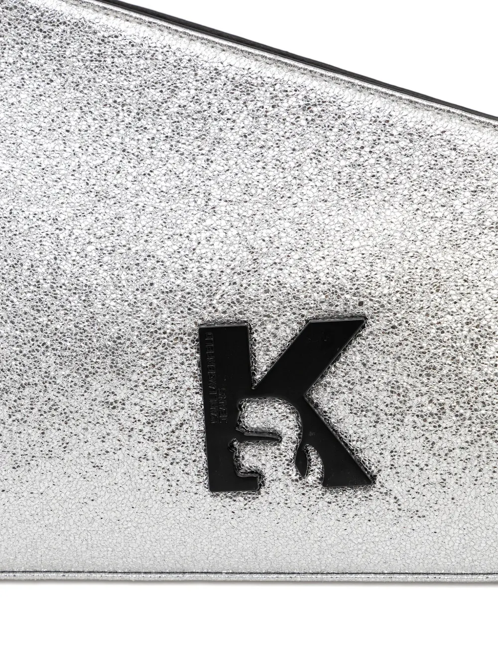 Karl Lagerfeld Jeans Geo Metallic-effect Shoulder Bag In Silver