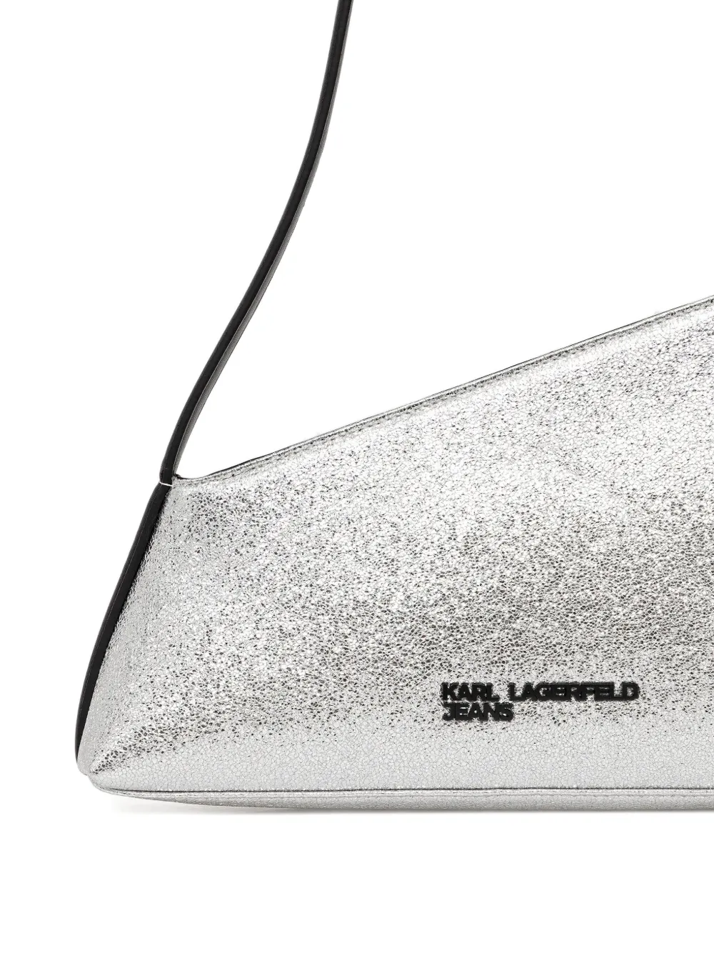 Karl Lagerfeld Jeans Geo Metallic-effect Shoulder Bag In Silver