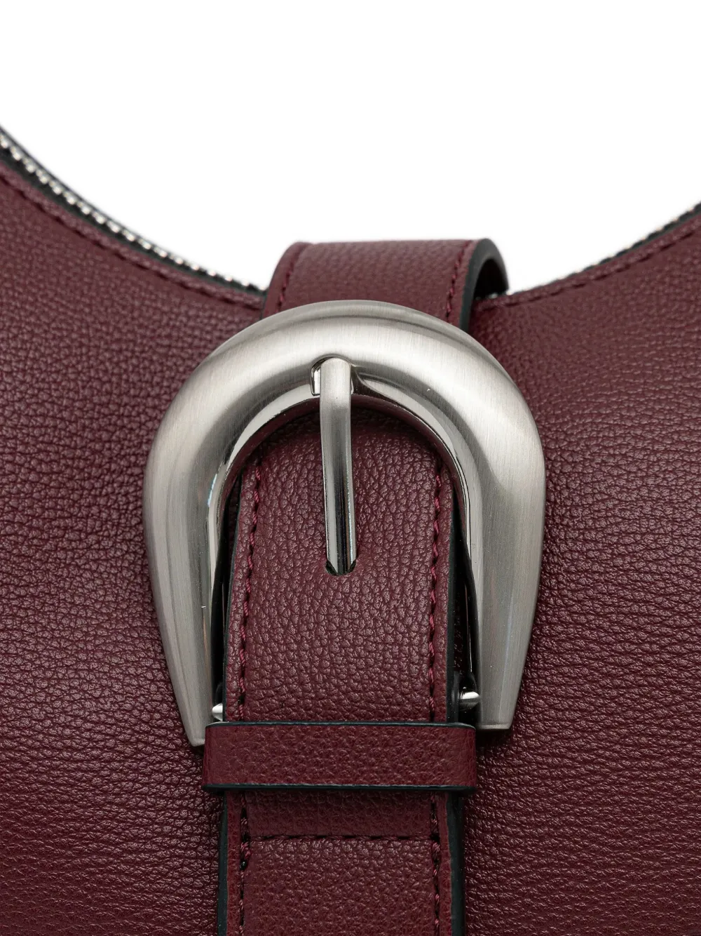 Karl Lagerfeld Jeans Buckled-strap Shoulder Bag In Burgundy