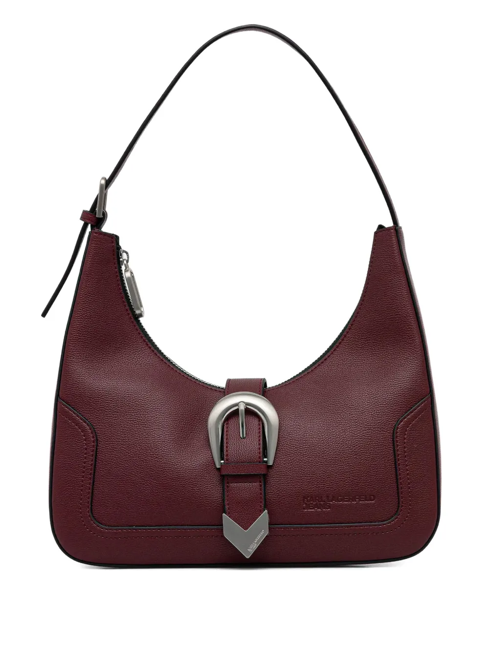 Karl Lagerfeld Jeans Buckled-strap Shoulder Bag In Burgundy