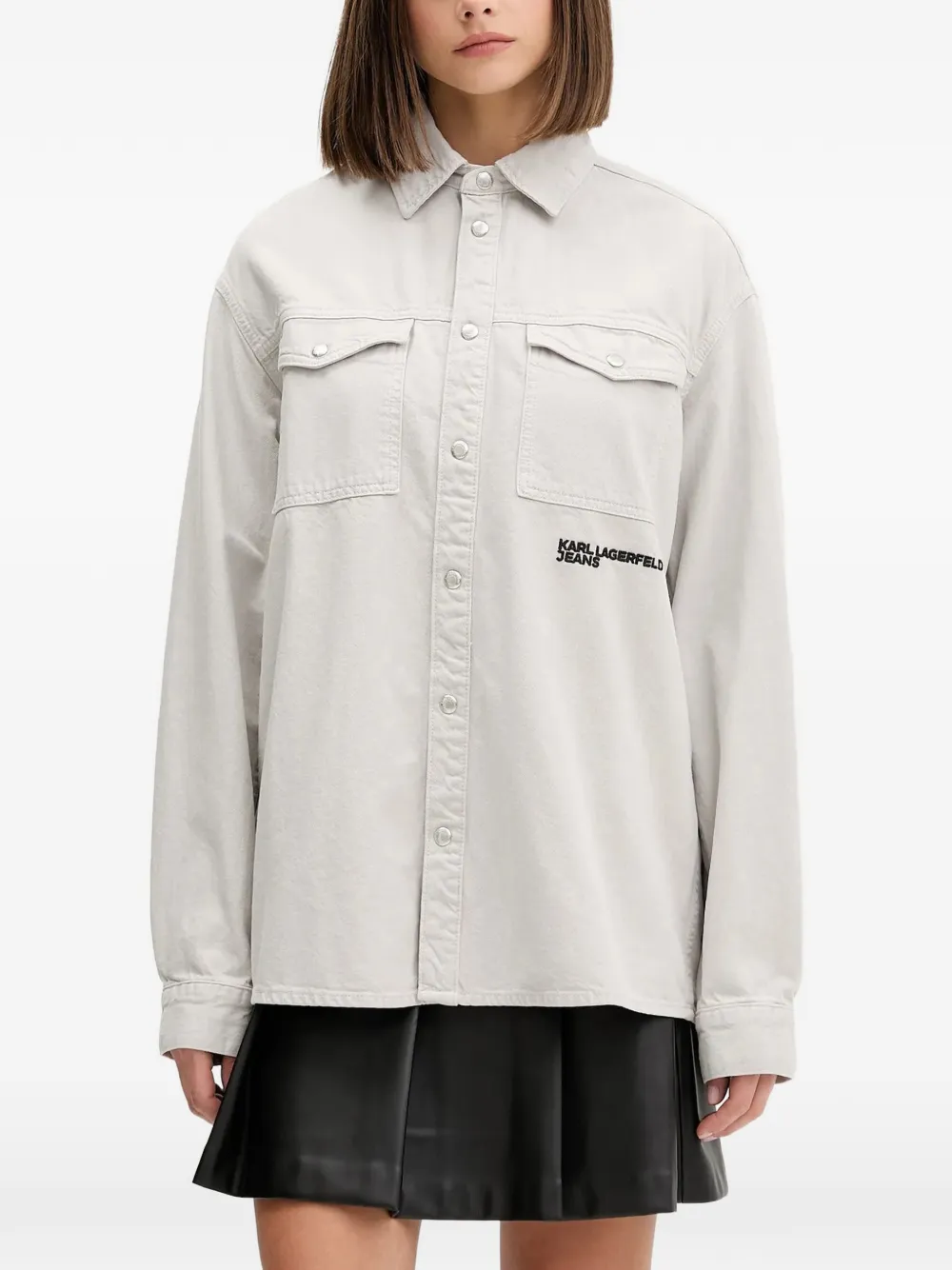 Karl Lagerfeld Jeans button pocket shirt - Grau