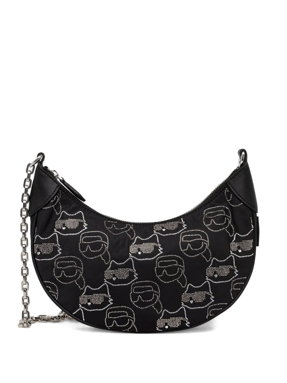 Karl Lagerfeld rhinestone-embellished shoulder bag - Nero