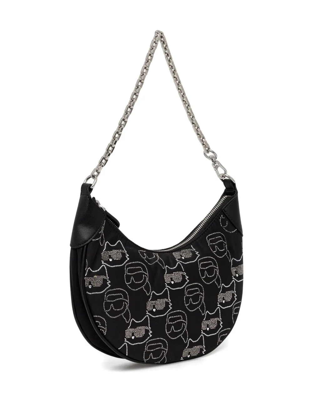 Karl Lagerfeld rhinestone-embellished shoulder bag - Zwart