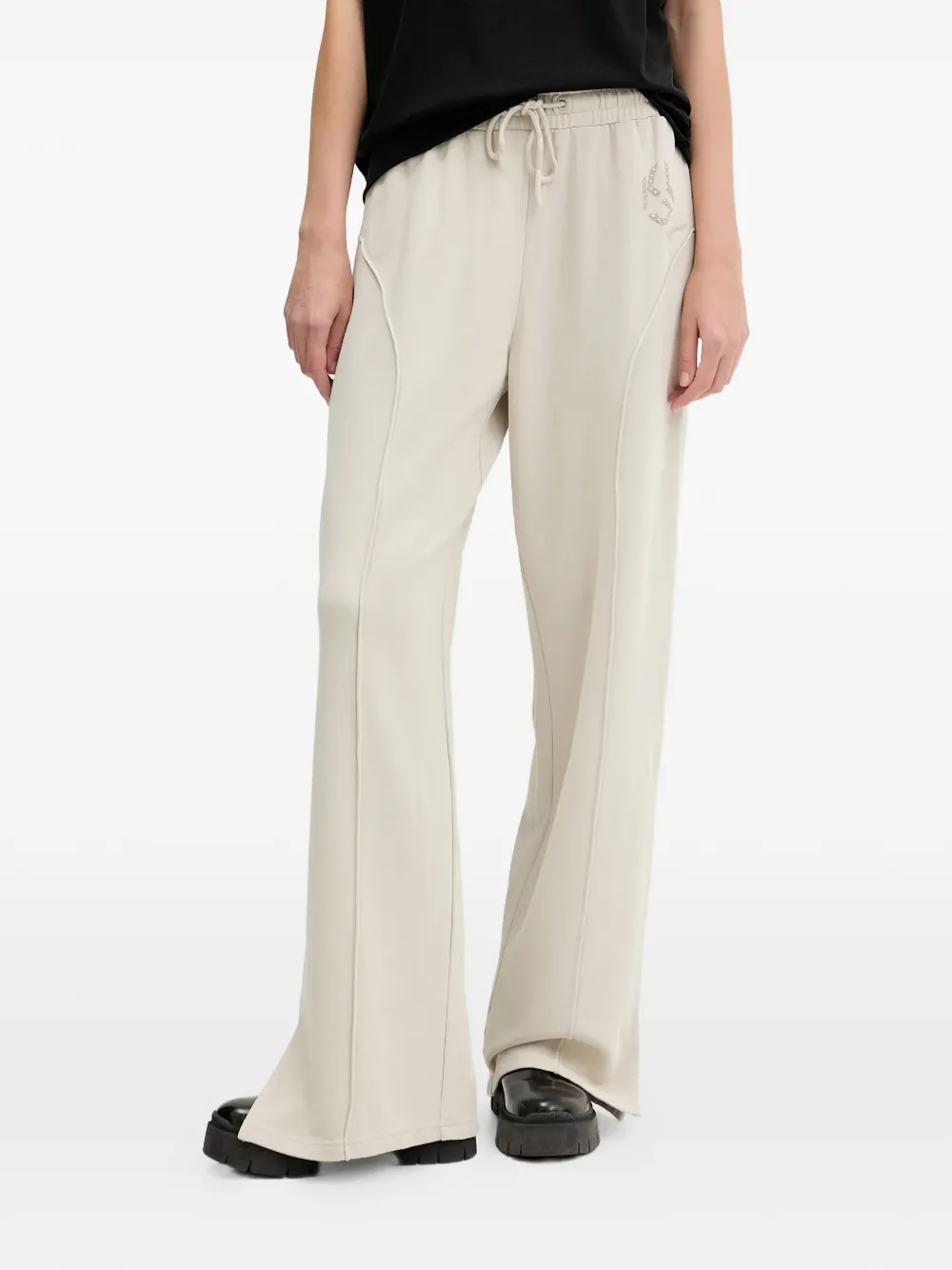 Karl Lagerfeld Jeans Raised-seam Track Pants In White