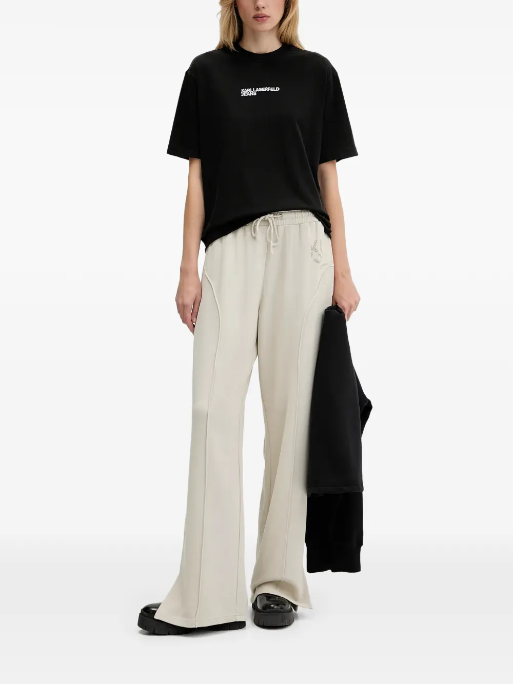 Karl Lagerfeld Jeans raised-seam track pants - Beige