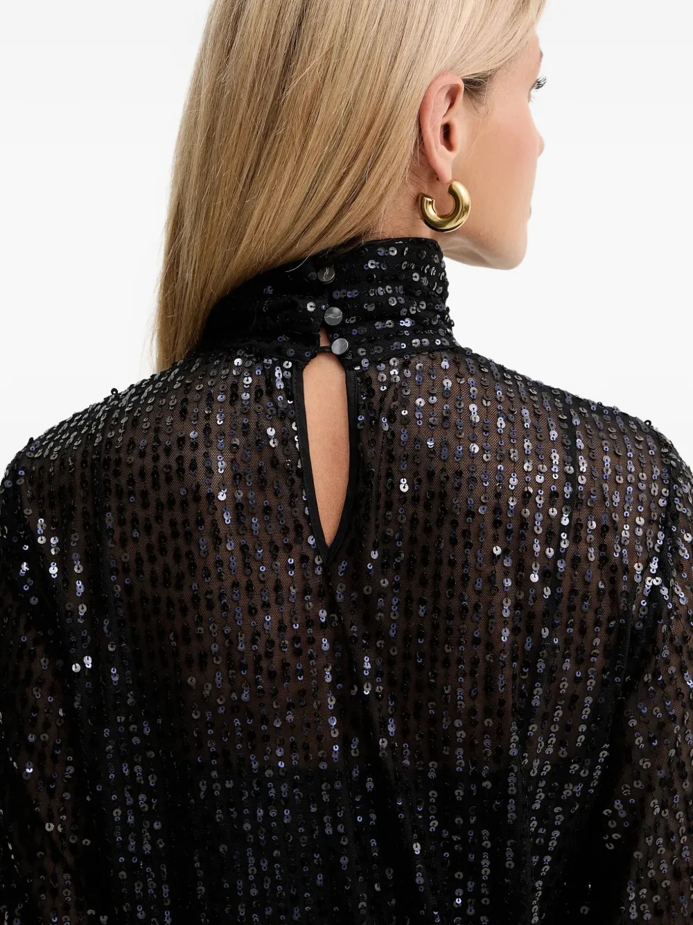 sequin high-neck top