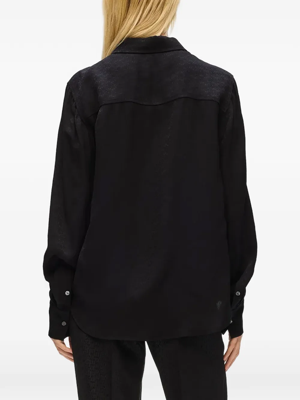 Karl Lagerfeld Jacquard Blouse In Black