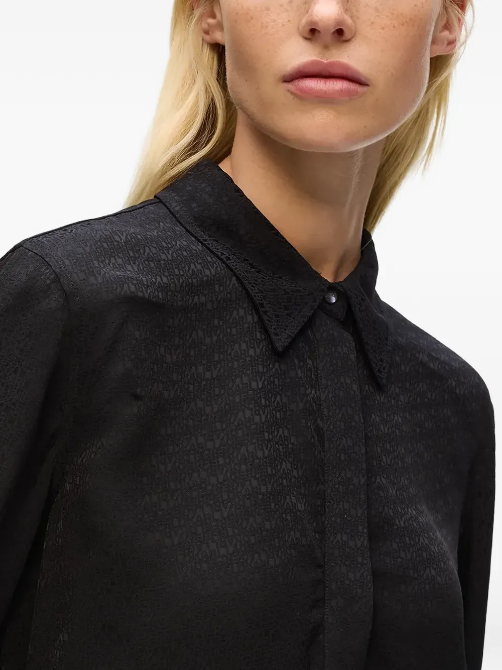 Karl Lagerfeld Jacquard Blouse In Black